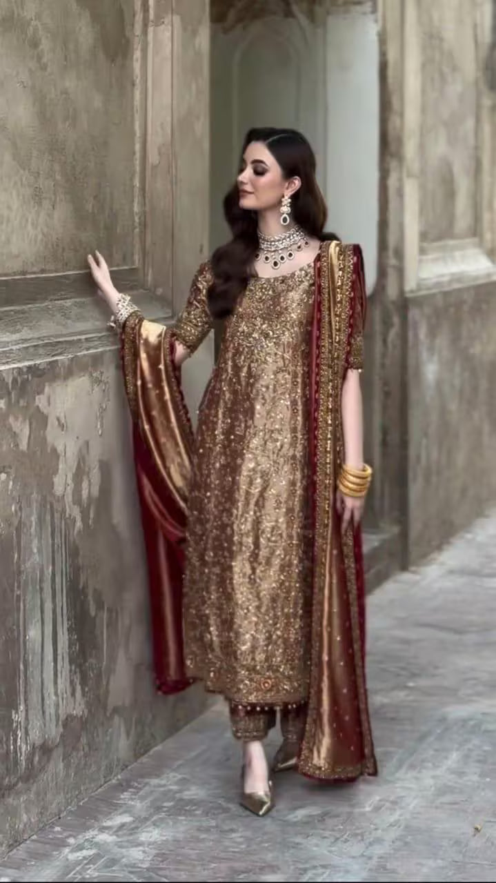 Custom-Stitched Luxury Wedding Dress | Elegant South Asian Formal Wear