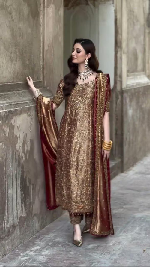 Custom-Stitched Luxury Wedding Dress | Elegant South Asian Formal Wear