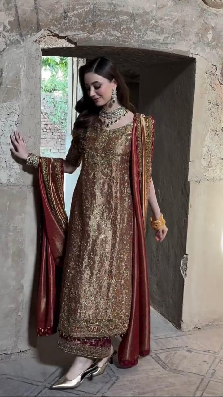Custom-Stitched Luxury Wedding Dress | Elegant South Asian Formal Wear