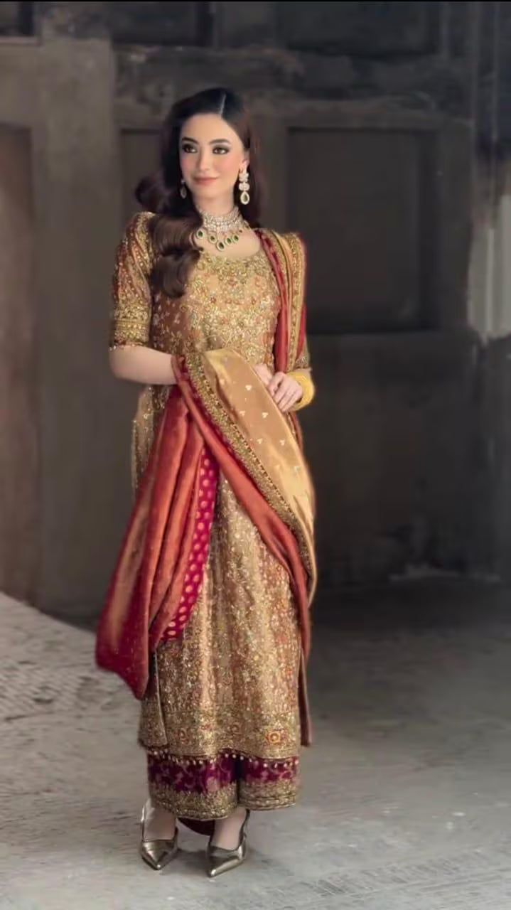 Custom-Stitched Luxury Wedding Dress | Elegant South Asian Formal Wear