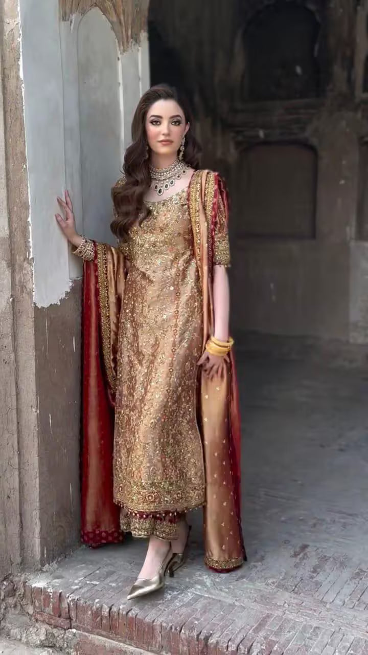 Custom-Stitched Luxury Wedding Dress | Elegant South Asian Formal Wear